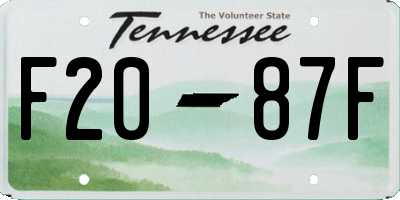 TN license plate F2087F
