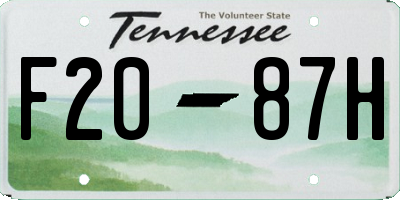 TN license plate F2087H