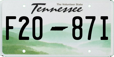 TN license plate F2087I