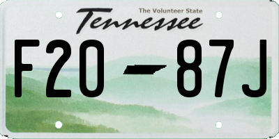 TN license plate F2087J