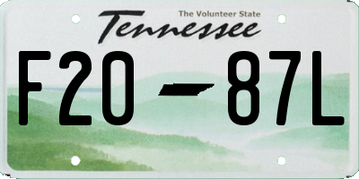 TN license plate F2087L