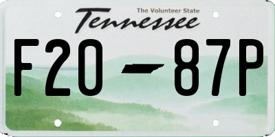 TN license plate F2087P