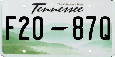 TN license plate F2087Q