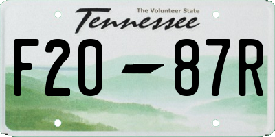 TN license plate F2087R
