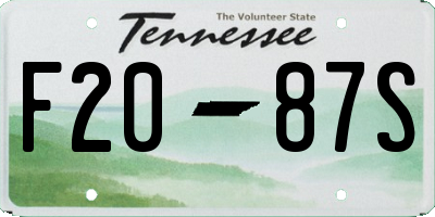 TN license plate F2087S