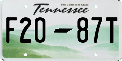 TN license plate F2087T