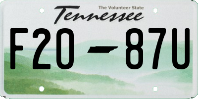 TN license plate F2087U