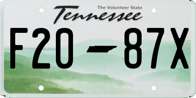 TN license plate F2087X