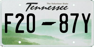 TN license plate F2087Y