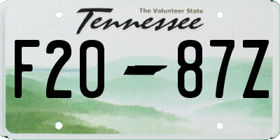 TN license plate F2087Z