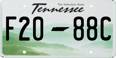 TN license plate F2088C