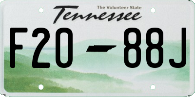 TN license plate F2088J