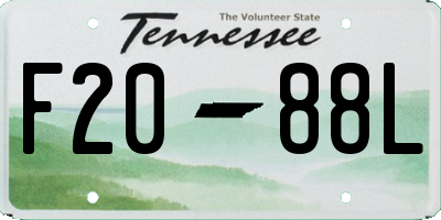 TN license plate F2088L