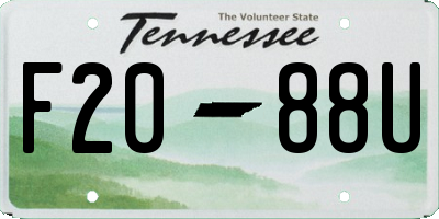 TN license plate F2088U