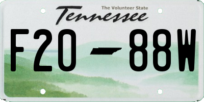 TN license plate F2088W