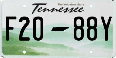 TN license plate F2088Y