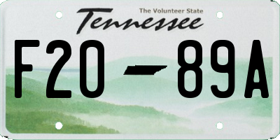 TN license plate F2089A