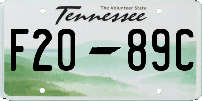 TN license plate F2089C