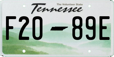 TN license plate F2089E