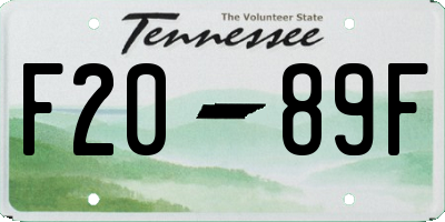 TN license plate F2089F