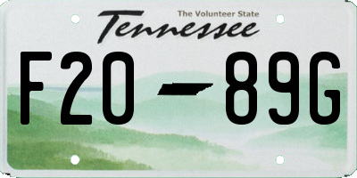 TN license plate F2089G