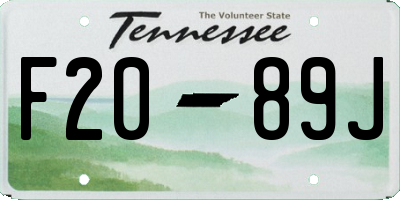 TN license plate F2089J