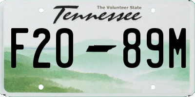 TN license plate F2089M