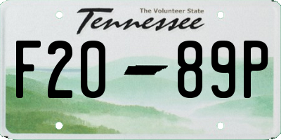 TN license plate F2089P