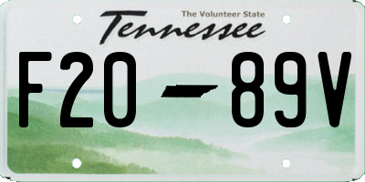 TN license plate F2089V