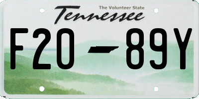 TN license plate F2089Y