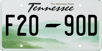 TN license plate F2090D
