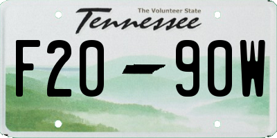 TN license plate F2090W