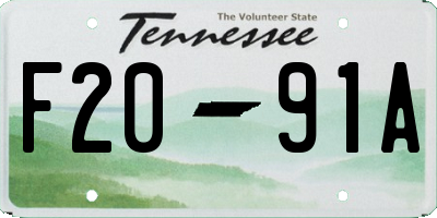 TN license plate F2091A