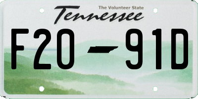 TN license plate F2091D
