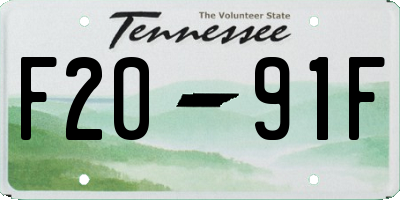 TN license plate F2091F