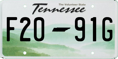 TN license plate F2091G