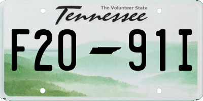 TN license plate F2091I