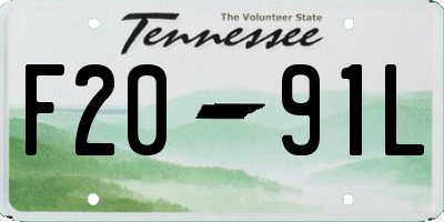 TN license plate F2091L