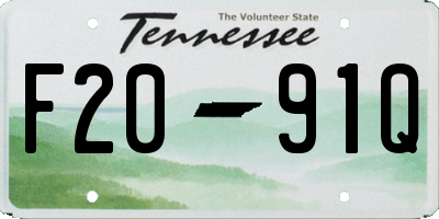 TN license plate F2091Q