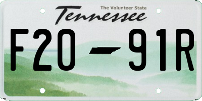 TN license plate F2091R