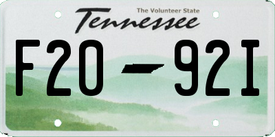 TN license plate F2092I