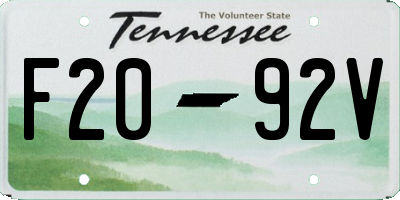TN license plate F2092V