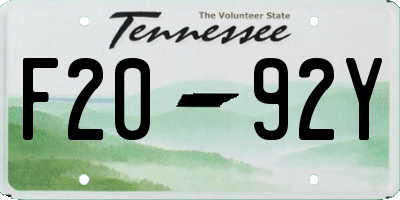 TN license plate F2092Y