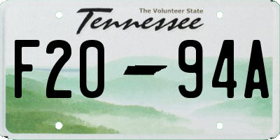 TN license plate F2094A