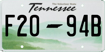 TN license plate F2094B