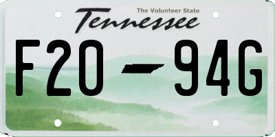 TN license plate F2094G
