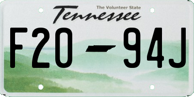 TN license plate F2094J