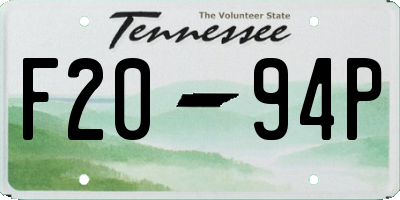 TN license plate F2094P