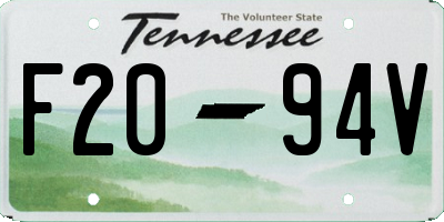 TN license plate F2094V