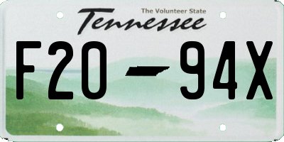 TN license plate F2094X